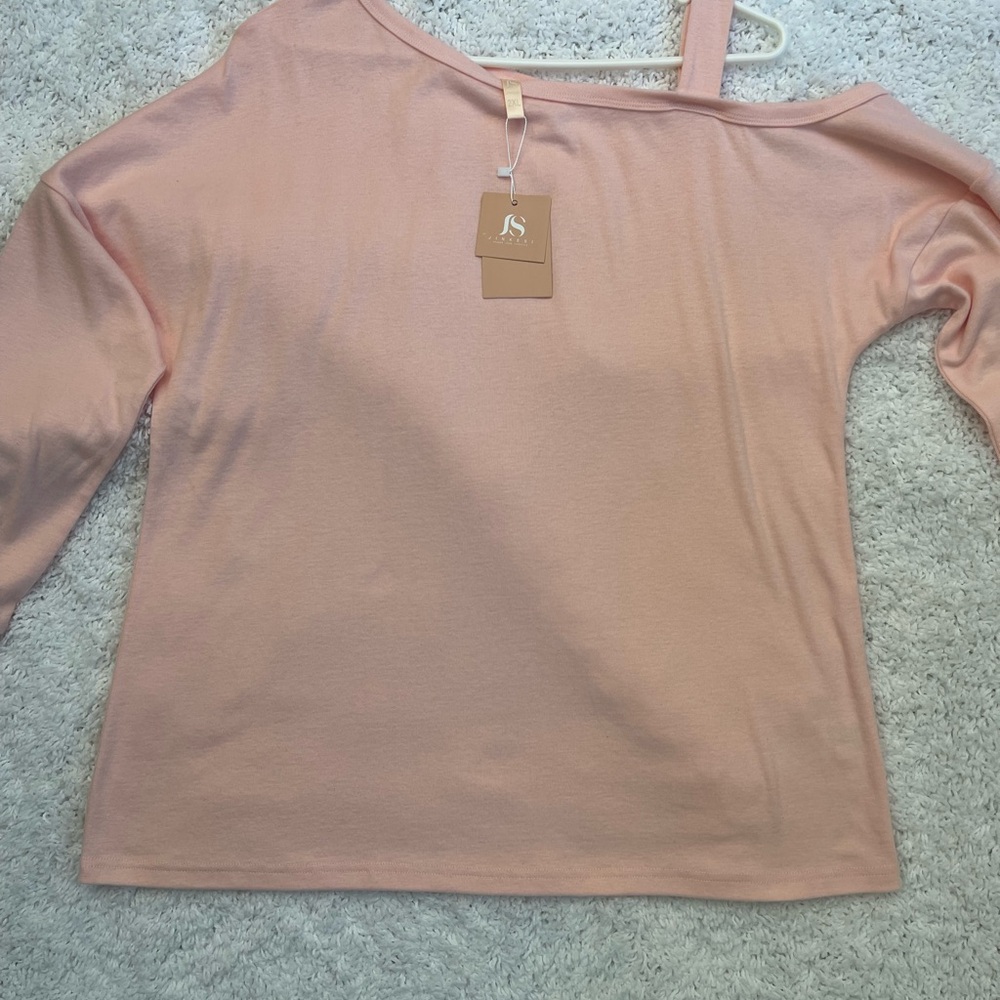 Jinkesi Pink Off The Shoulder / Cold Shoulder Long Sleeve Sweater, Size 2X , NWT - Picture 8 of 13